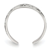 Sterling Silver Polished and Antiqued Dolphin Toe Ring